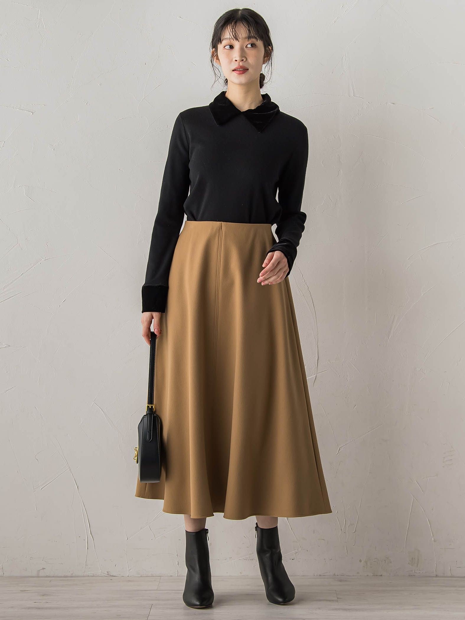 両面起毛ストレッチスカート≪洗濯機で洗える≫