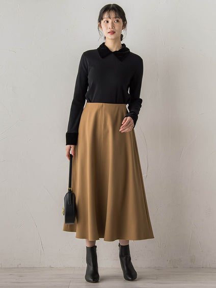 両面起毛ストレッチスカート≪洗濯機で洗える≫