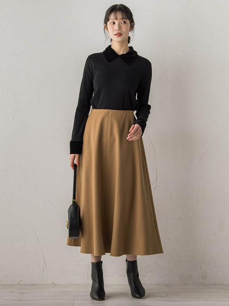 両面起毛ストレッチスカート≪洗濯機で洗える≫