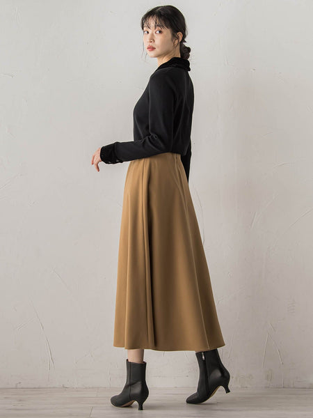 両面起毛ストレッチスカート≪洗濯機で洗える≫