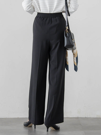 ハイストレッチカルゼワイドパンツ