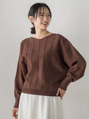 【新色追加】ラメドルマンVネックニット≪手洗い可能≫