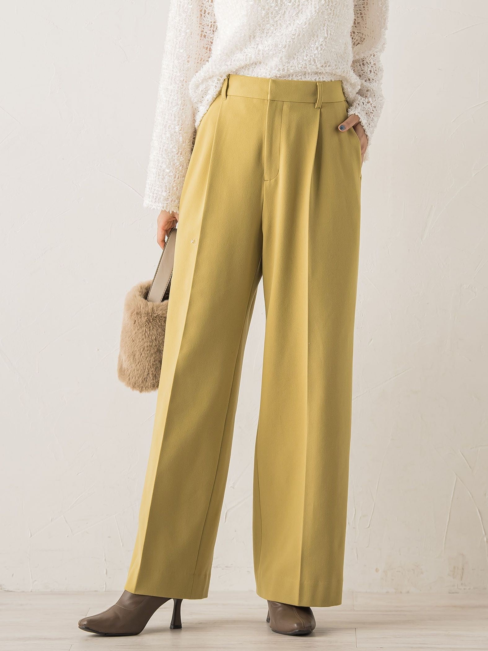 両面起毛ストレッチパンツ≪洗濯機で洗える≫