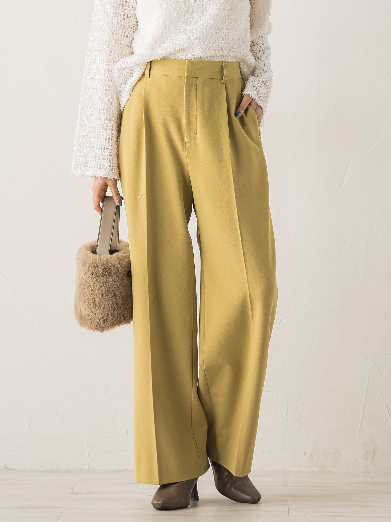 両面起毛ストレッチパンツ≪洗濯機で洗える≫