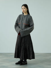 ワッシャーマットサテンプリーツスカート≪手洗い可能≫