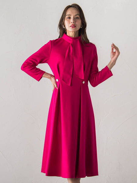 【WEB限定カラーあり/新色追加】ルミナリー圧縮スムースワンピース