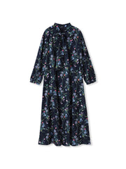 ウィンターフラワープリントワンピース