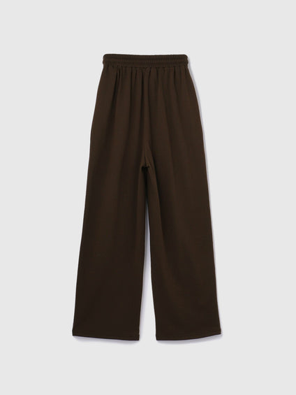 ミニ裏毛ピンタックワイドパンツ≪手洗い可能≫