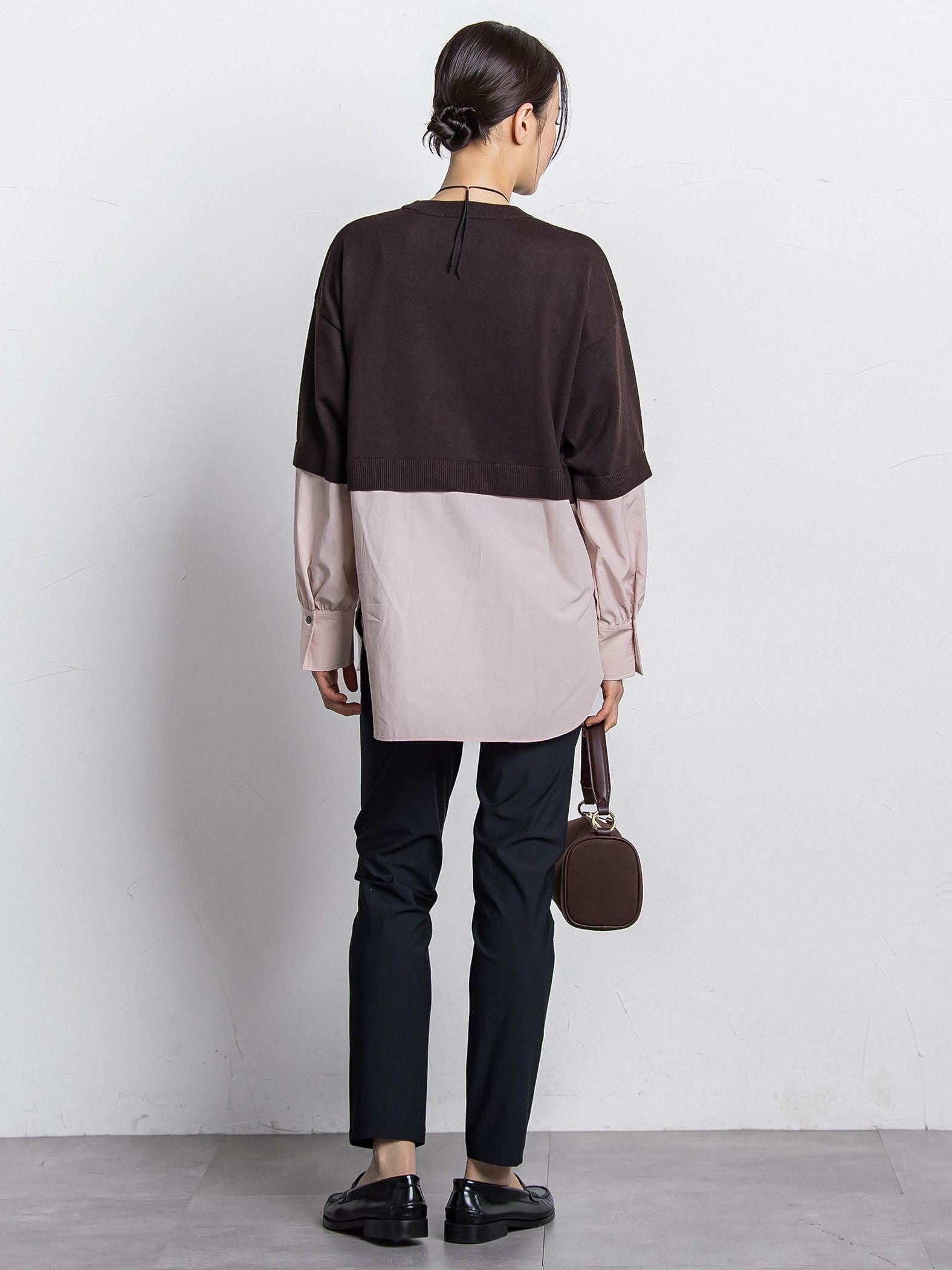 【WEB限定】シャツドッキングニット≪洗える≫