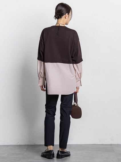 【WEB限定】シャツドッキングニット≪洗える≫