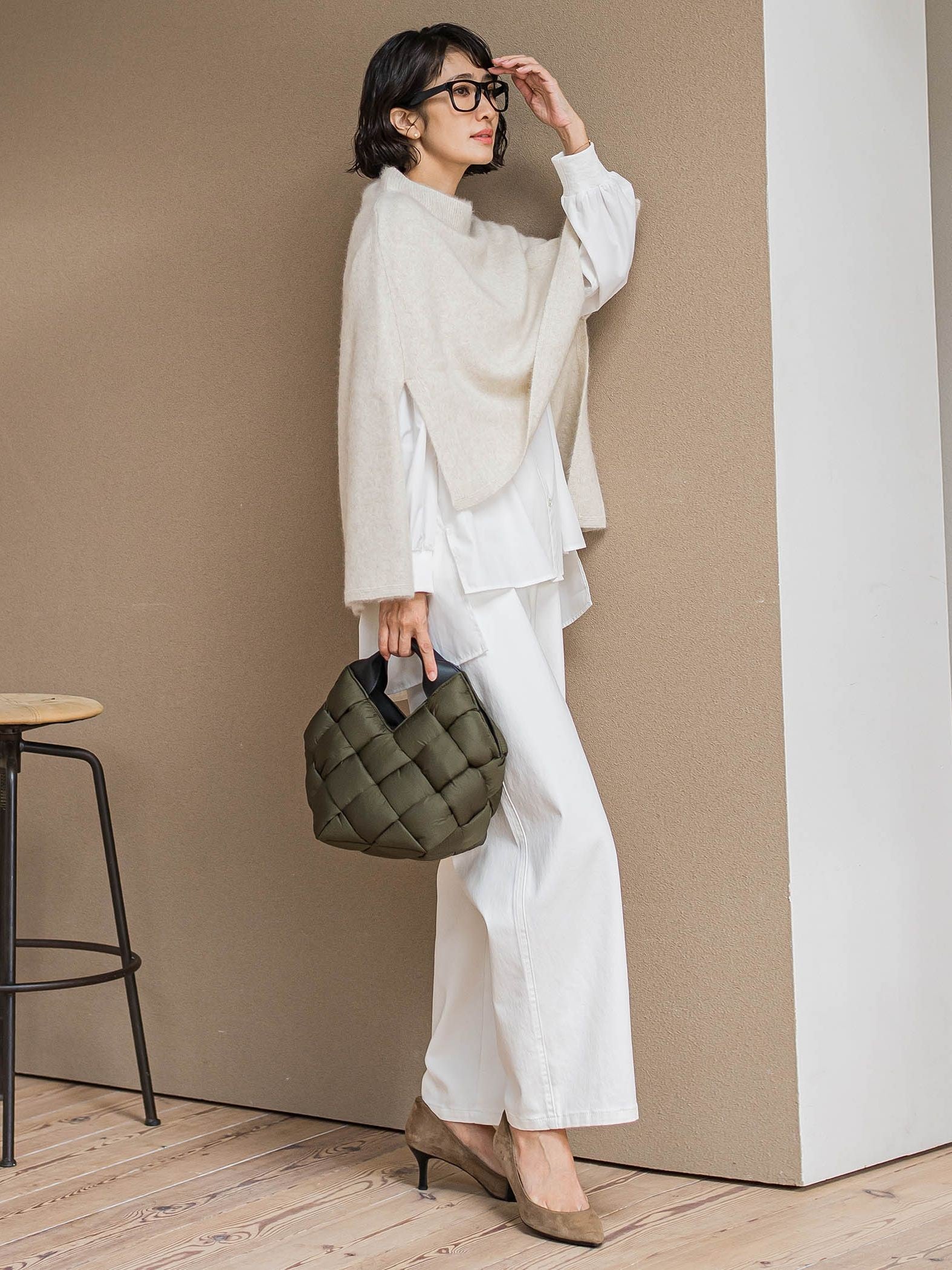 【大きいサイズ】【biyori/極】”こなれ袖がポイント”バンドカラーシャツ