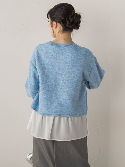 【WEB限定】メランジライク天竺ニット≪手洗い可能≫
