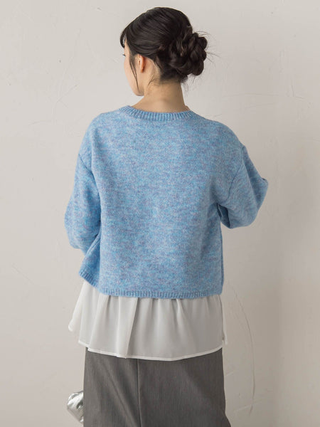 【WEB限定】メランジライク天竺ニット≪手洗い可能≫