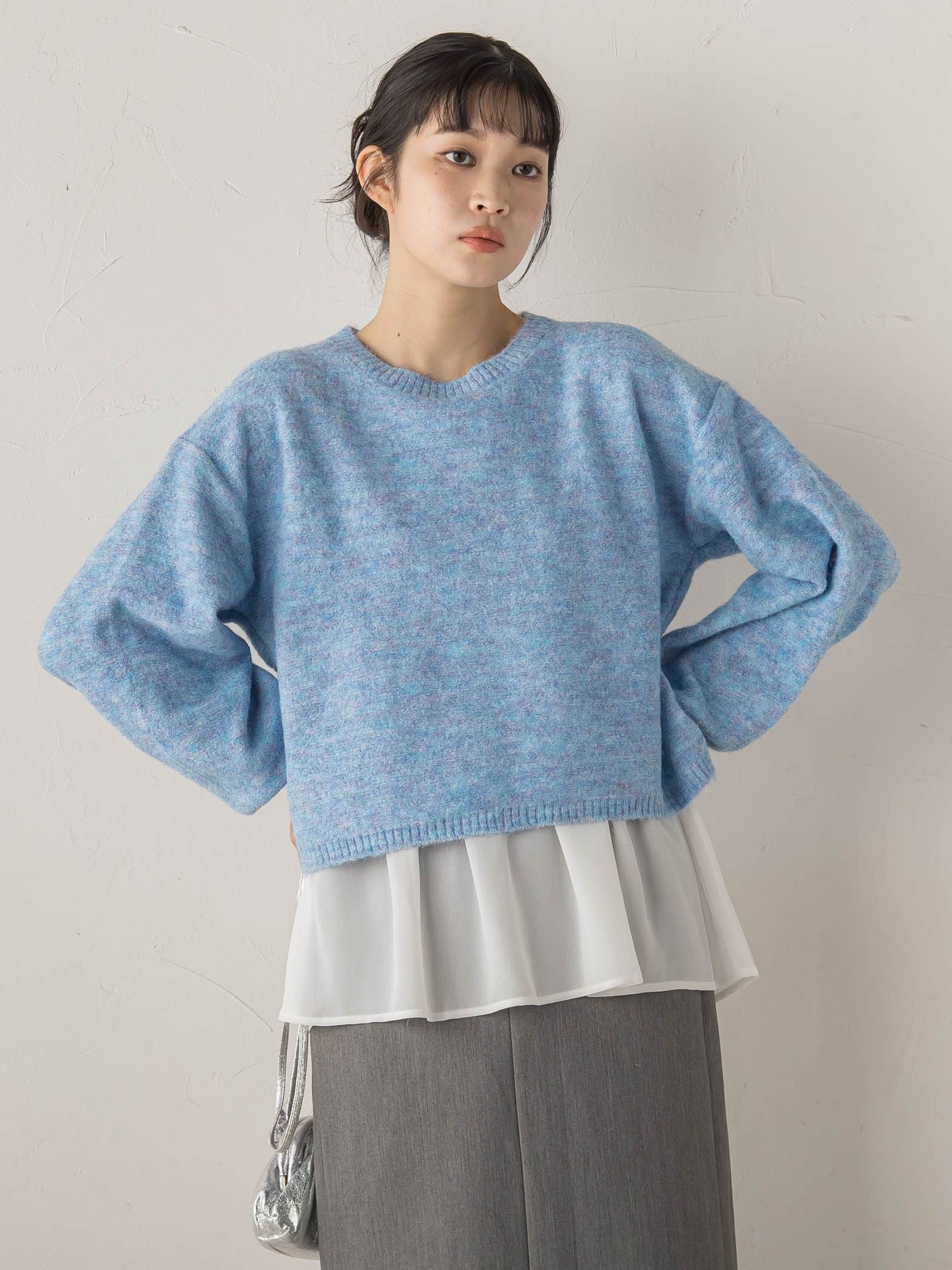 【WEB限定】メランジライク天竺ニット≪手洗い可能≫