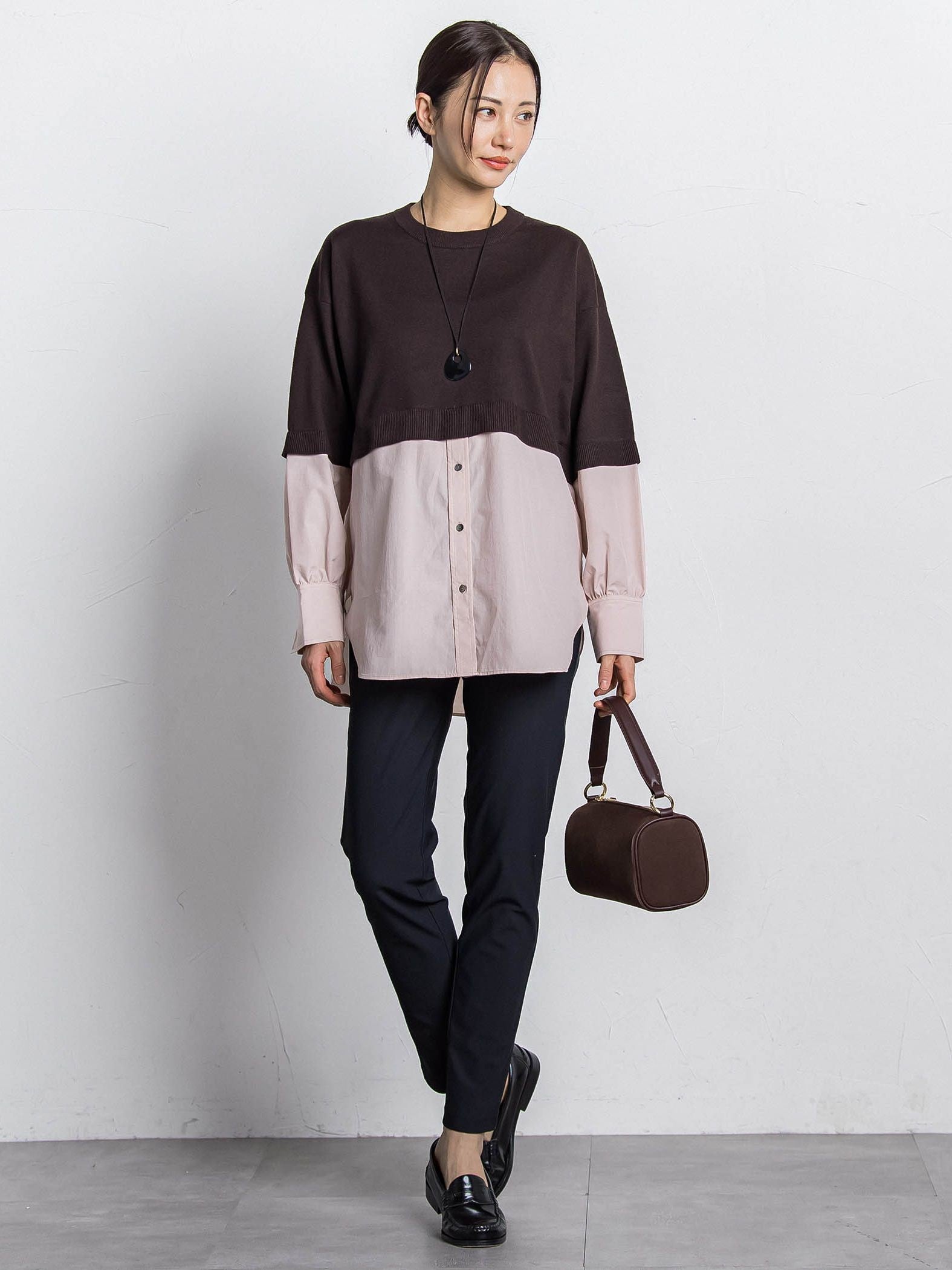 【WEB限定】シャツドッキングニット≪洗える≫