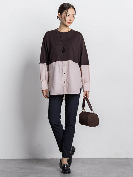 【WEB限定】シャツドッキングニット≪洗える≫