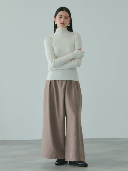 フィブリルサテンラップワイドパンツ≪洗濯機で洗える≫