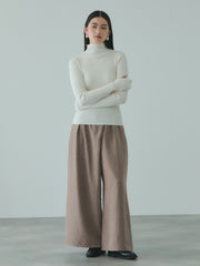 フィブリルサテンラップワイドパンツ≪洗濯機で洗える≫