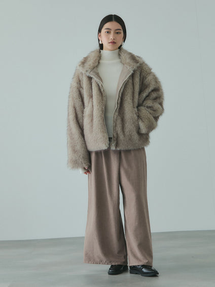 フィブリルサテンラップワイドパンツ≪洗濯機で洗える≫