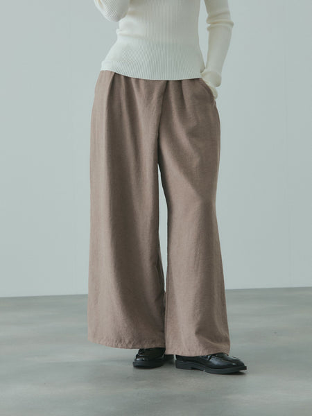 フィブリルサテンラップワイドパンツ≪洗濯機で洗える≫