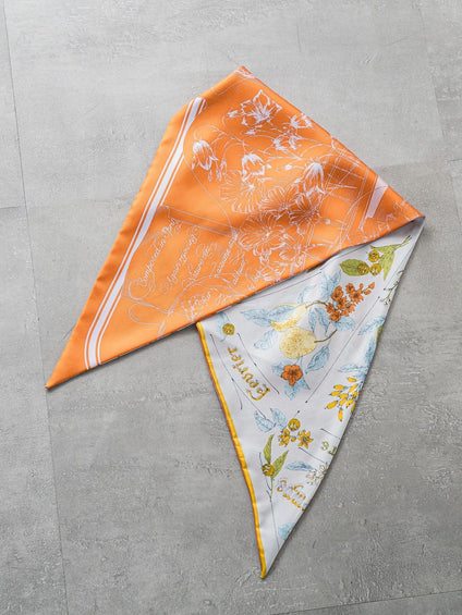 【manipuri】＜三角スカーフミニ＞ガラスドームフラワー[0161336004]