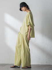 【一瞬で楽とキレイを叶える】タンブラーブッチャーイージーワイドパンツ≪セットアップ対応≫