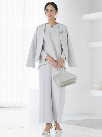 【WEB限定 13号】トリクシオンノーカラージャケット≪セットアップ対応/手洗い可能≫