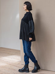 【WEB限定】”1枚でサマになる”とろみサテンふんわりニット