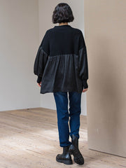 【WEB限定】”1枚でサマになる”とろみサテンふんわりニット