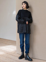 【WEB限定】”1枚でサマになる”とろみサテンふんわりニット