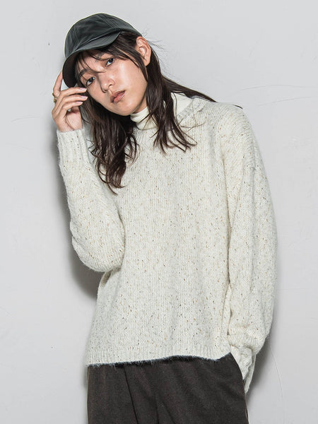 ラメスパンコールクルーネックニット≪手洗い可能≫