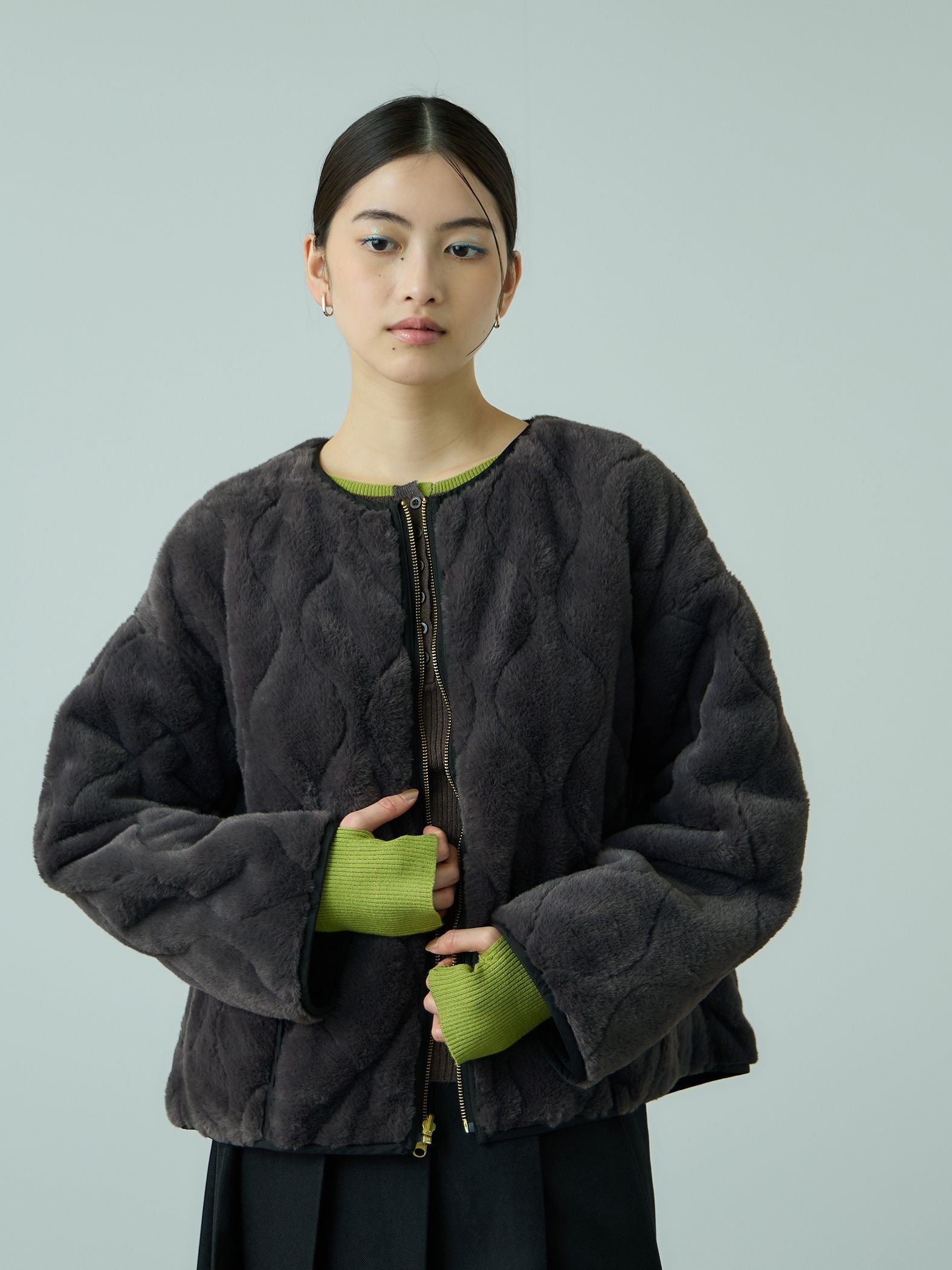 ひょうたんキルトリバーシブルZIPジャケット