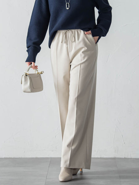 両面起毛ドロストワイドパンツ