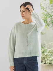 スパンコールラメVネックニット≪洗える≫