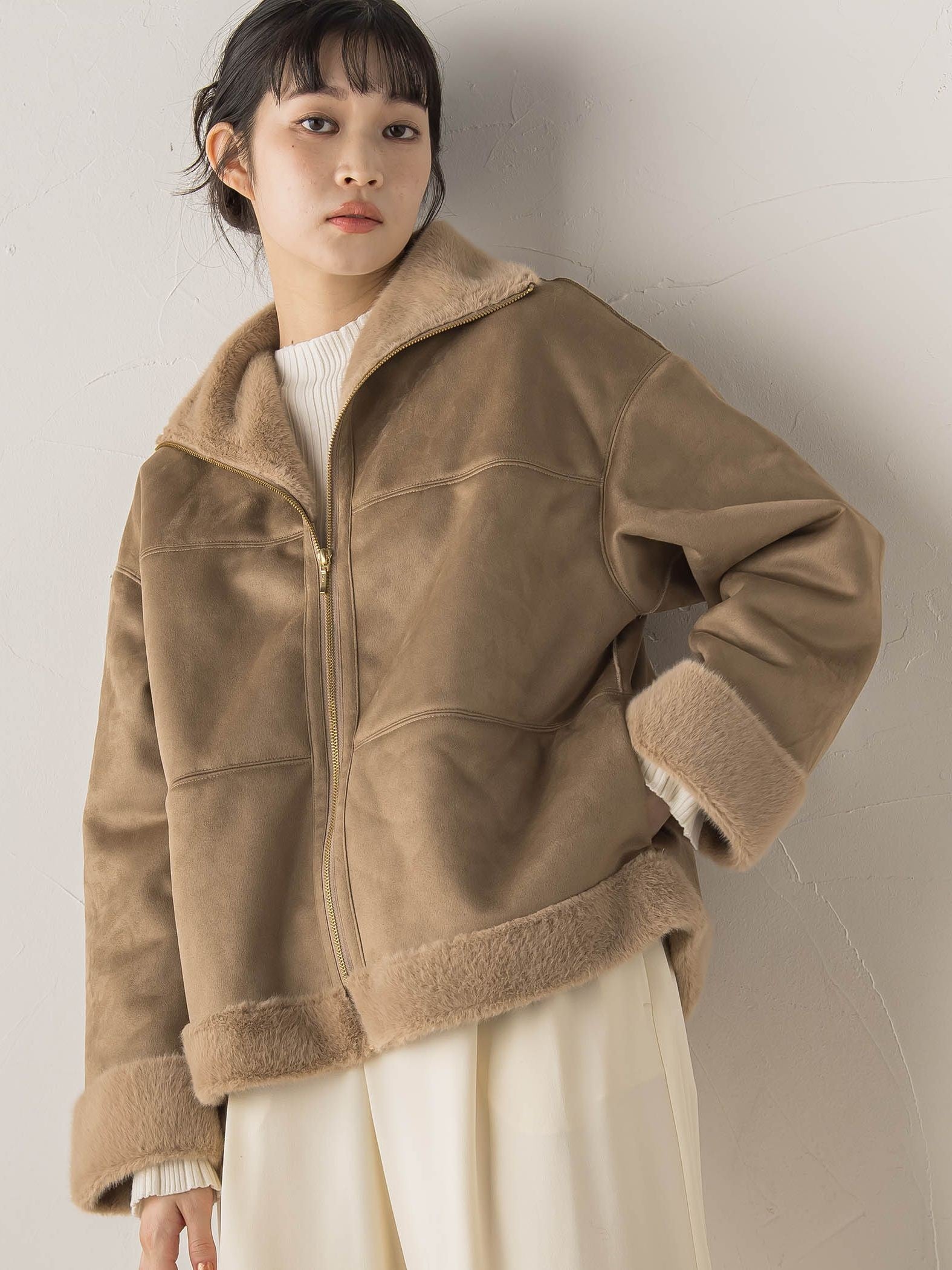 【WEB限定】フェイクムートンファーコート