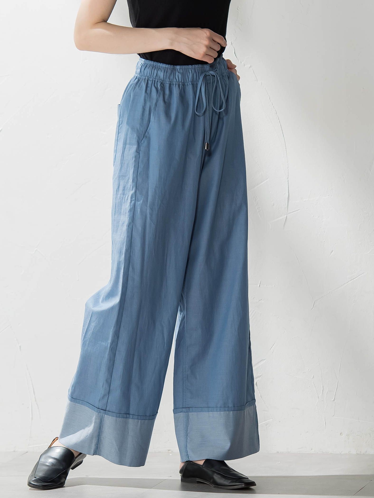 【biyori】ダンガリーワイドパンツ≪手洗い可能≫