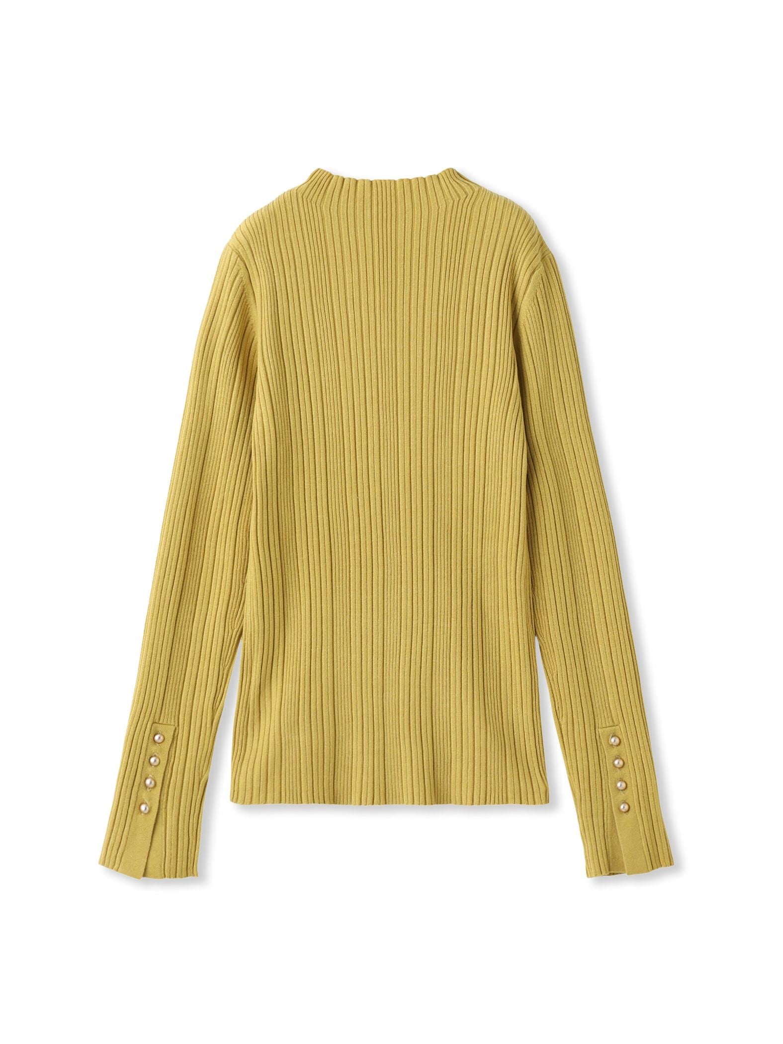 袖ボタンランダムリブニット≪手洗い可能≫