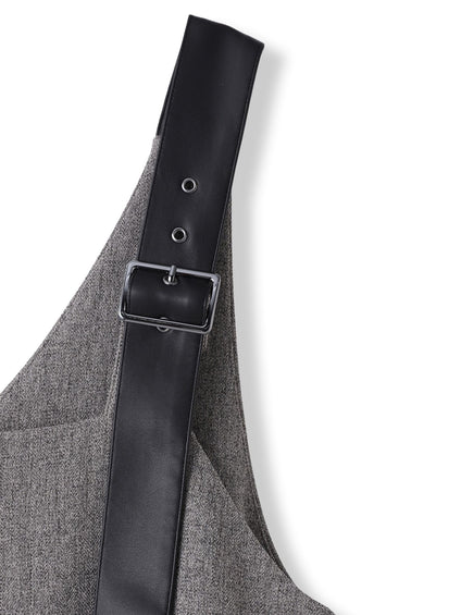 ミックスツイード×レザーライクジャンスカ≪洗濯機で洗える≫