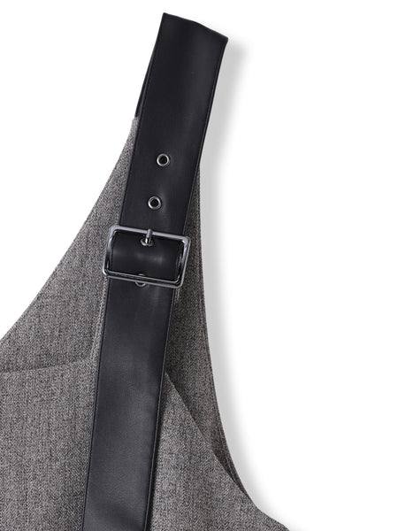 ミックスツイード×レザーライクジャンスカ≪洗濯機で洗える≫