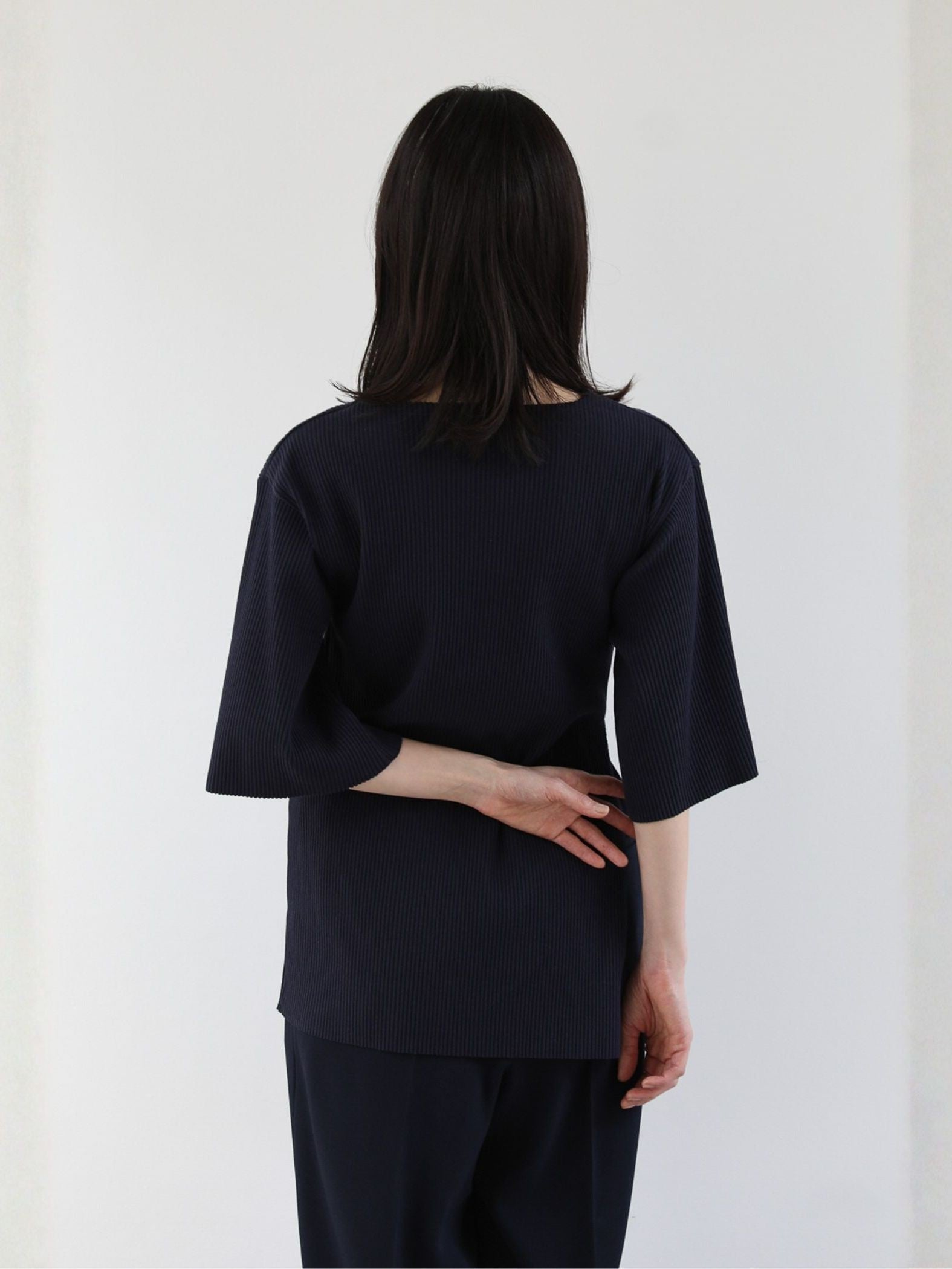 Side slit rib T【日本製】≪手洗い可能≫