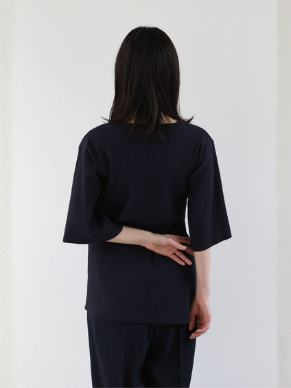 Side slit rib T【日本製】≪手洗い可能≫