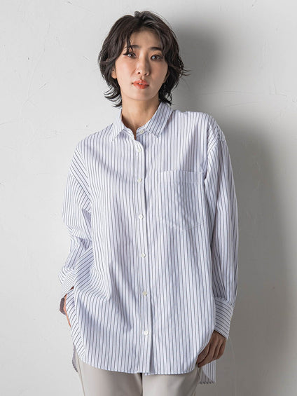 ドビーストライプシャツ