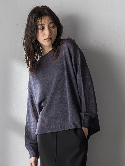 ペーパーブレンドルーズニットプルオーバー