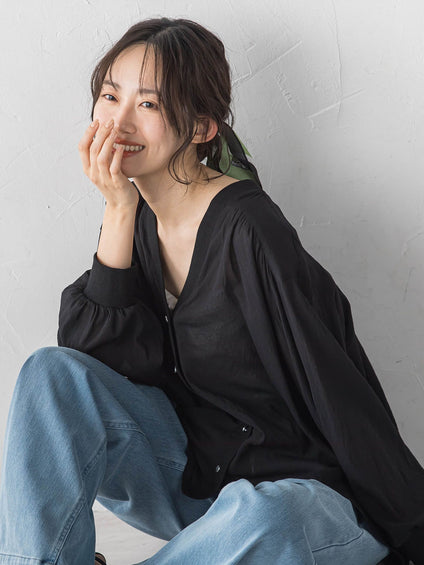 TR強撚気流染めカーディガン