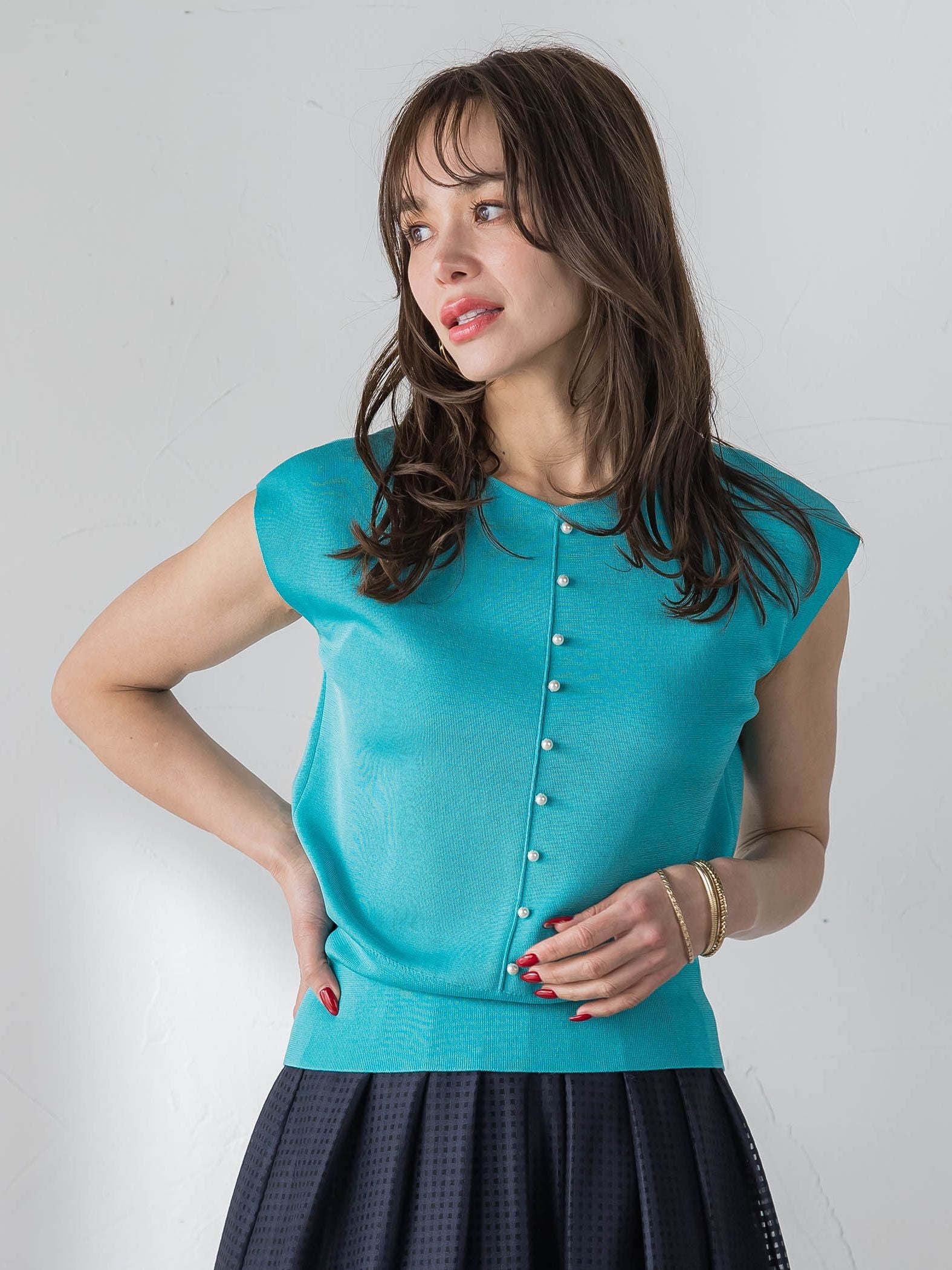 LUCINDA前後2wayパールニット