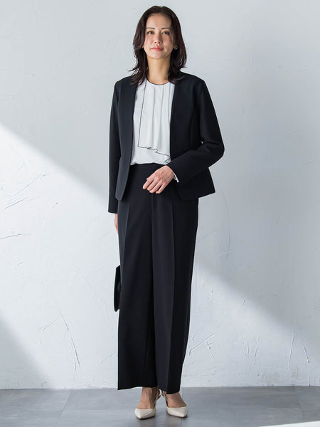 【WEB限定 13号】トリクシオンノーカラージャケット≪セットアップ対応/手洗い可能≫