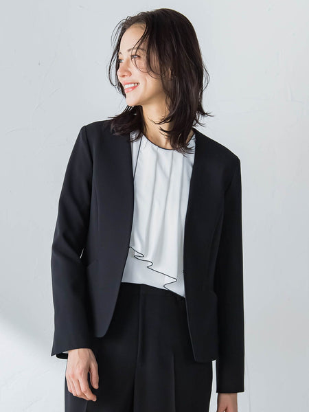 【WEB限定 13号】トリクシオンノーカラージャケット≪セットアップ対応/手洗い可能≫