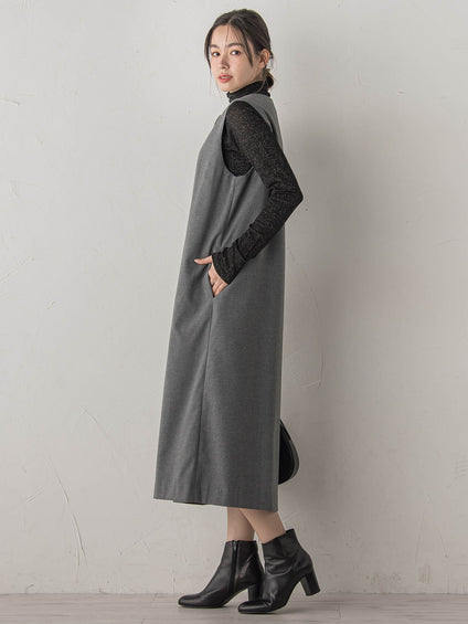 裏起毛サキソニーワンピース≪手洗い可能≫