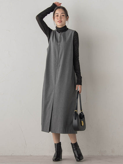 裏起毛サキソニーワンピース≪手洗い可能≫
