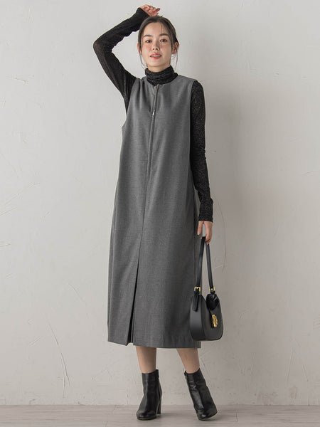 裏起毛サキソニーワンピース≪手洗い可能≫